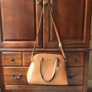 Kate Spade Brown Dome Satchel with Gold Accents